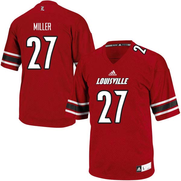 Men Louisville Cardinals #27 Collin Miller College Football Jerseys Sale-Red
